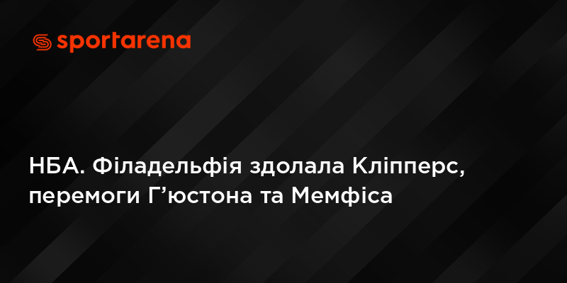 НБА. Філадельфія здолала Кліпперс, перемоги Г’юстона та Мемфіса