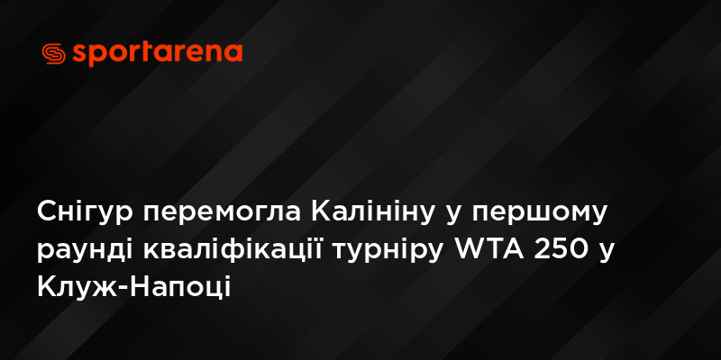 Снігур перемогла Калініну у першому раунді кваліфікації турніру WTA 250 у Клуж-Напоці