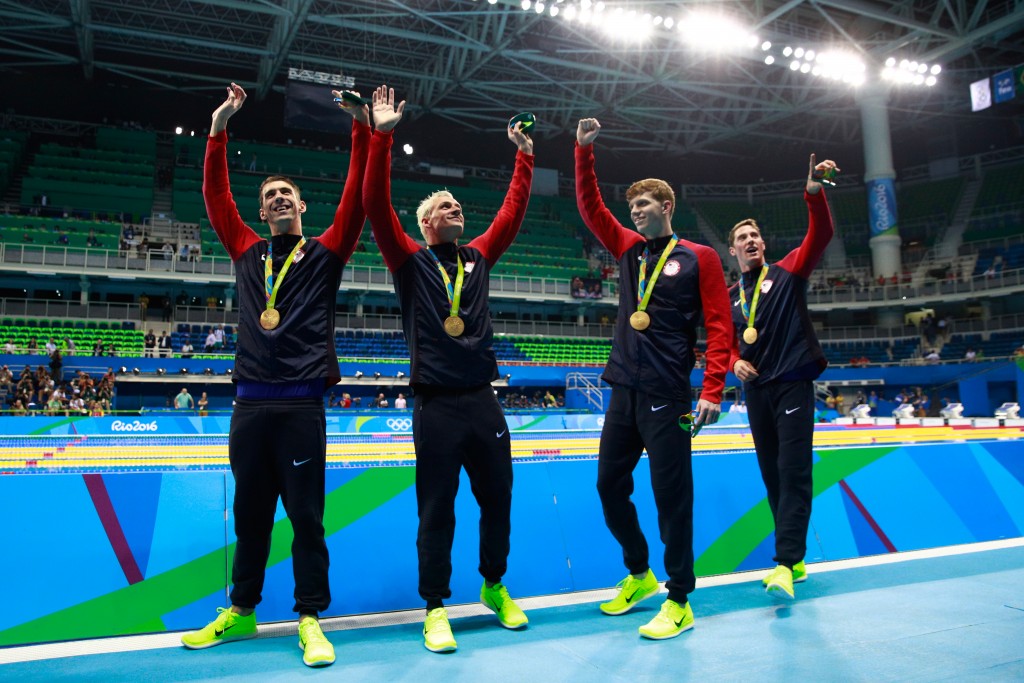 7 из 9 золотых наград американцы выиграли в плавание, Getty Images