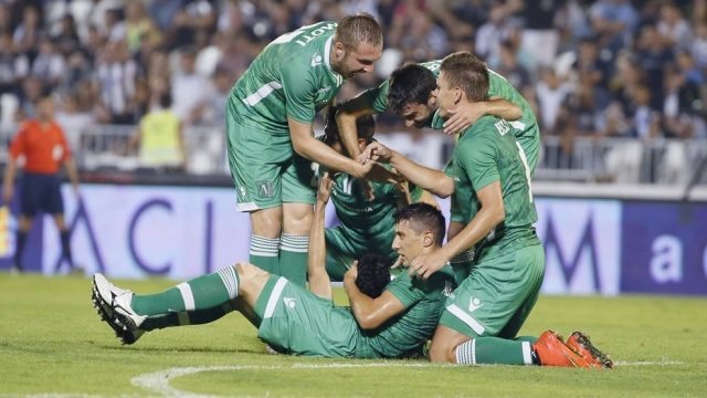 Игроки Лудогорца радуются забитому голу в ворота Црвены Звезды, ludogorets.com