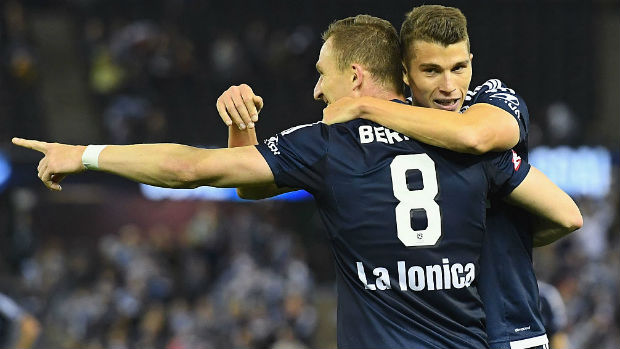 Безарт Бериша празднует хет-трик, a-league.com.au