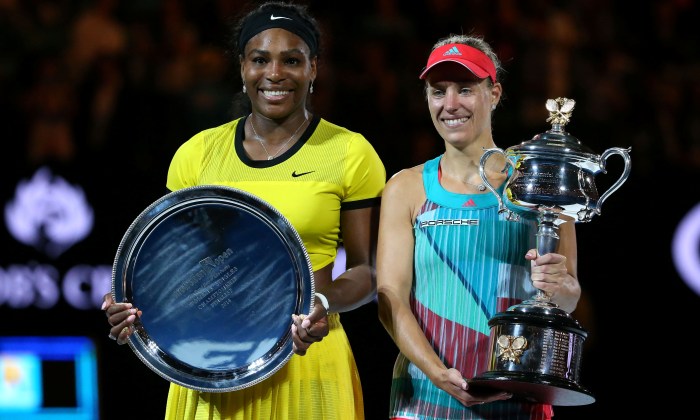 Серена Уильямс и Анжелик Кербер после финала Australian Open, Getty Images