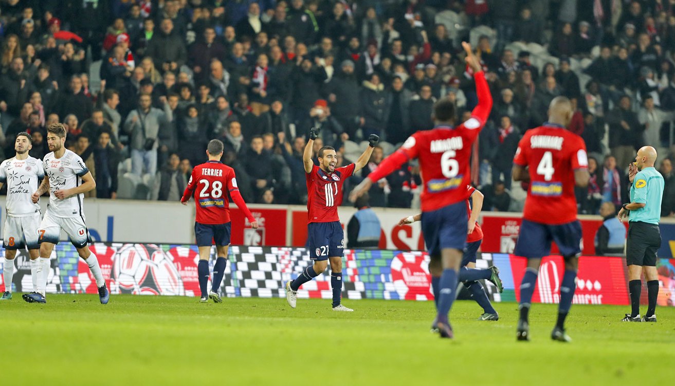 Николя де Превилль только что забил в ворота Монпелье, losc.fr