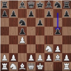 Позиция в партии Эльянов - Раппорт поcле 4... g5, сhess24.com