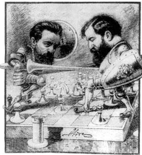 Так увидел противостояние Чигорина и Стейница журнал “Стрекоза”, chessgames.com