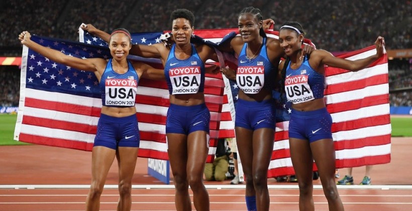 США легко выиграли женскую эстафету 4X400 м на чемпионате мира - Легкая атлетика