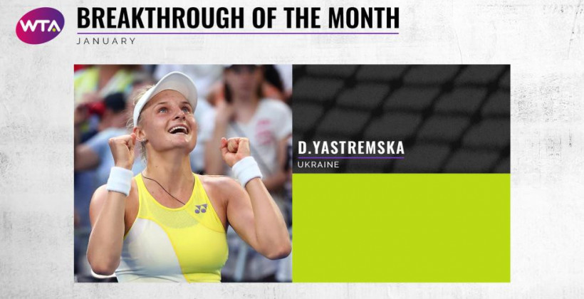 Ястремская выиграла в номинации "Прорыв месяца" WTA в январе - Теннис