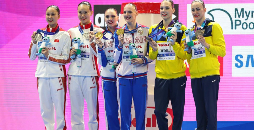 Украинские синхронистки Федина и Савчук выиграли бронзу на чемпионате мира по водным видам спорта