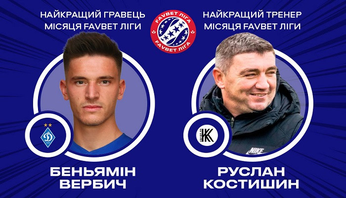 Вербич признан лучшим игроком июля в Favbet Лиге, Костышин - лучший тренер - Чемпионат Украины