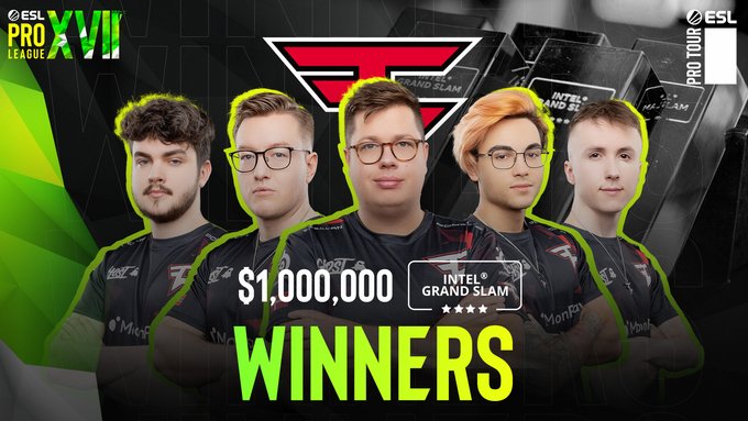 FaZe Clan стали обладателями Intel Grand Slam и получили один миллион долларов - Киберспорт