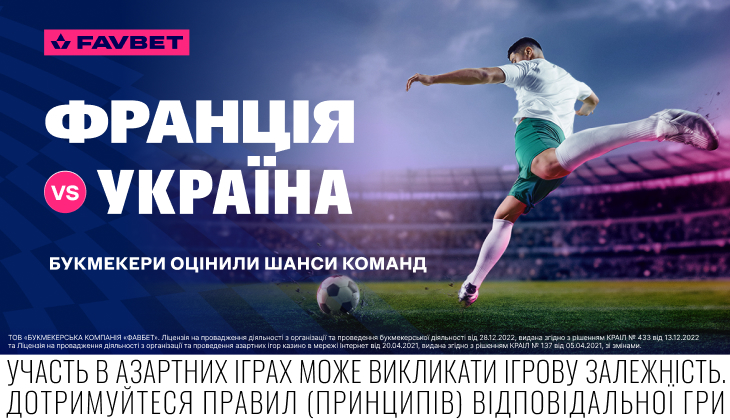 Франція – Україна. Букмекери оцінили шанси команд. Ставки на спорт